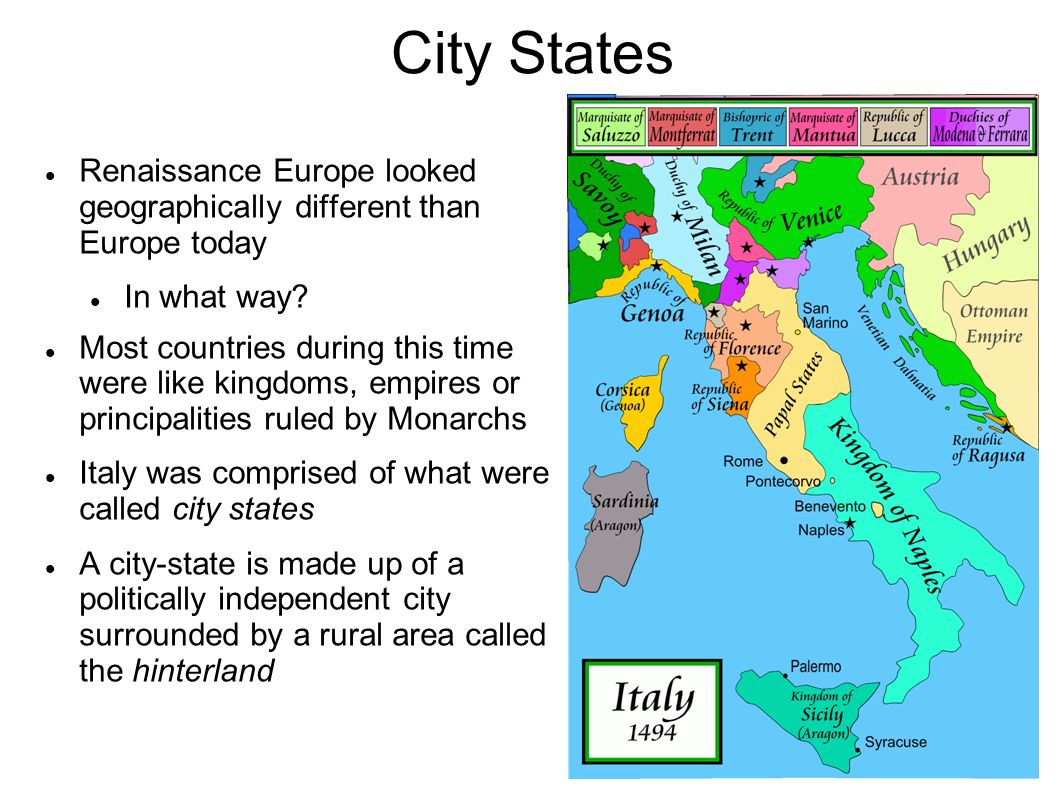 How the italian states differed from other states during the renaissance